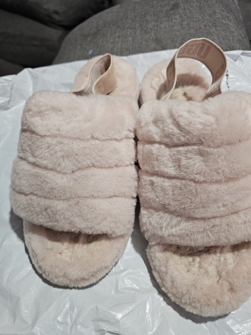 UGG Women's Plush Shearling Slide Sandals in Blush